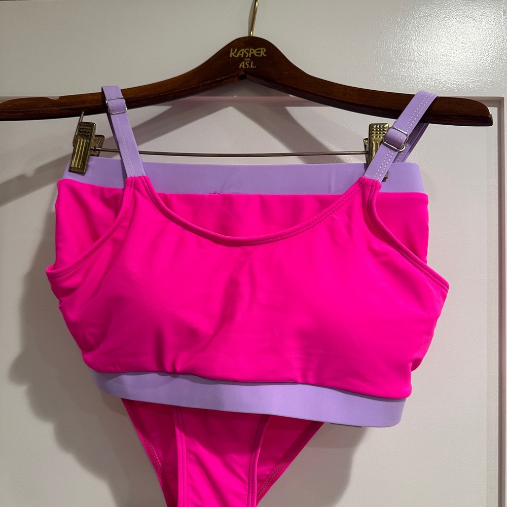 Vibrant Pink and Purple Women's Swimsuit